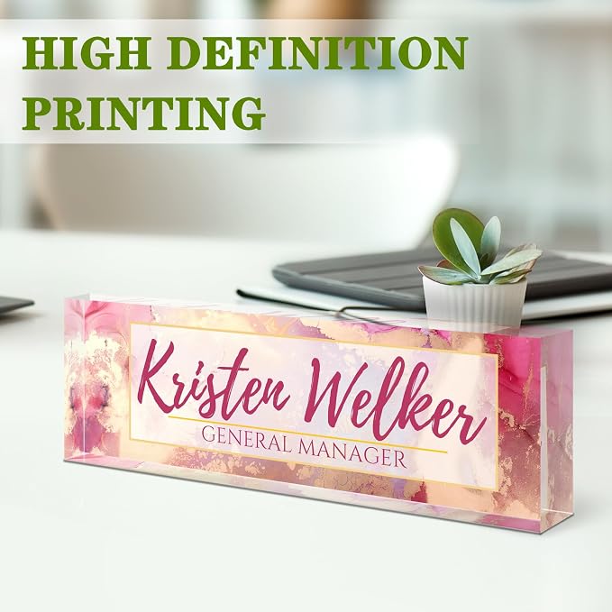 Name Plate for Desk, Desk Name Plate Personalized, Office Decor for Women Men - Image 3