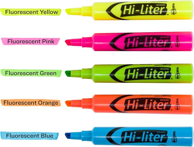 Avery Hi-Liter Desk-Style Highlighters, Smear Safe Ink, Chisel Tip is great - Image 9