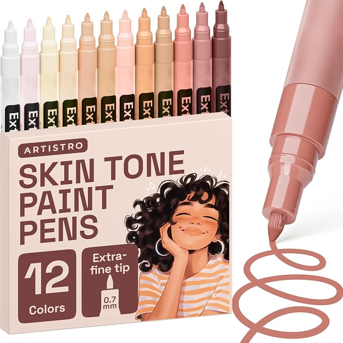 ARTISTRO 12 Skin Tone Paint Pens by ARTISTRO