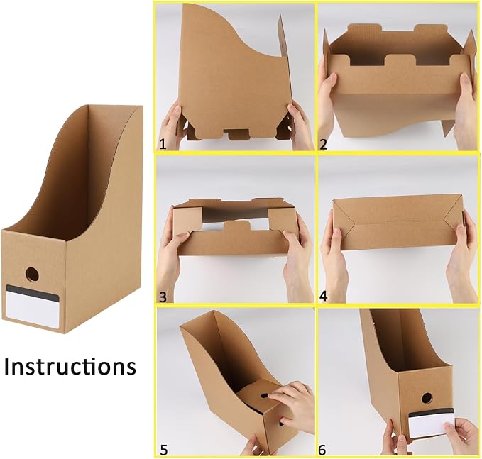35 Pack Cardboard Magazine File Holder Organizer, Foldable Magazine Storage Box - Image 3
