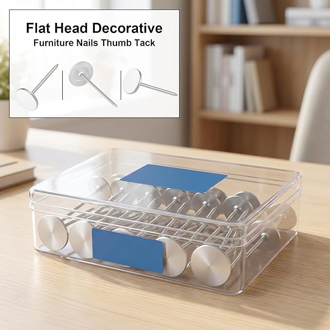 20pcs Metal Thumb Tacks, Heavy Duty Round Head Push Pins, Long Upholstery Tacks - Image 5