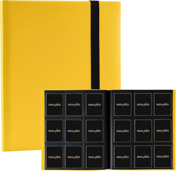 Card Binder 9 Pocket Storage 360 Card Binder, Trading Card Binder Senior and by BOOMIBOO