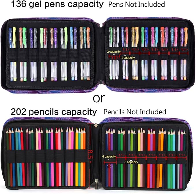 qianshan Pencil Case Holder Slot - Holds 202 Colored Pencils or 136 Gel Pens - Image 5