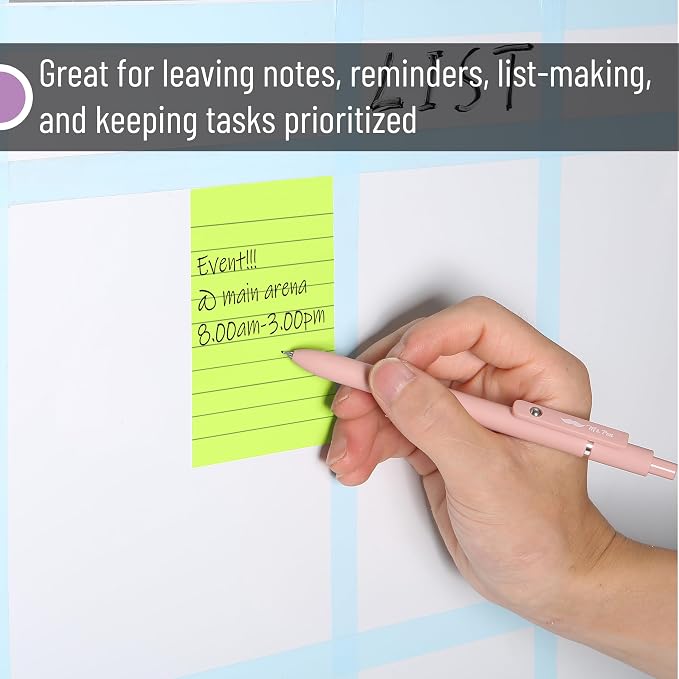 Mr. Pen- Lined Sticky Notes, 6 Pads, 60 Sheets/Pad, Vibrant Color | Sticky Notes - Image 5
