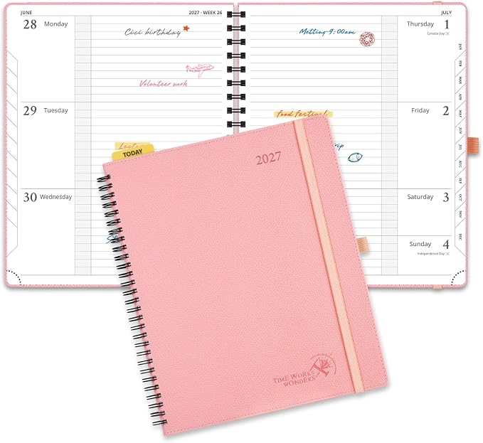 POPRUN 2027 Planner, 8.5" x 10.5" Weekly Calendar Book, Daily Appiontment Book by POPRUN
