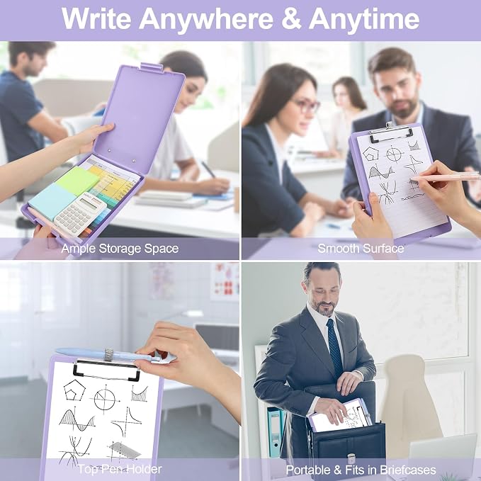 Meiikun Small Clipboard with Storage, A5 Clipboards with Pen Holder, Half - Image 6