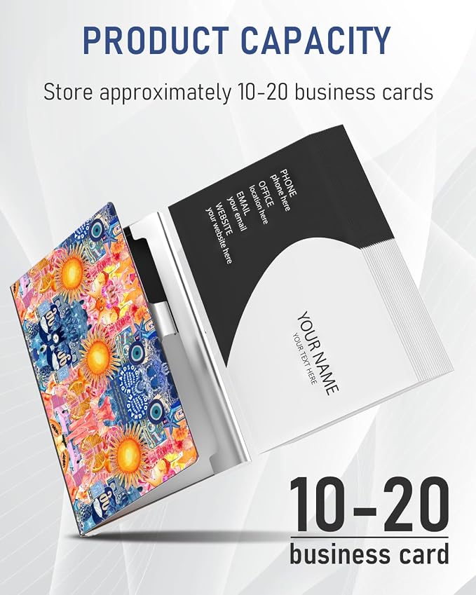 Business Card Metal Slim Organizer, Professional Stainless Steel Square Pocket - Image 2