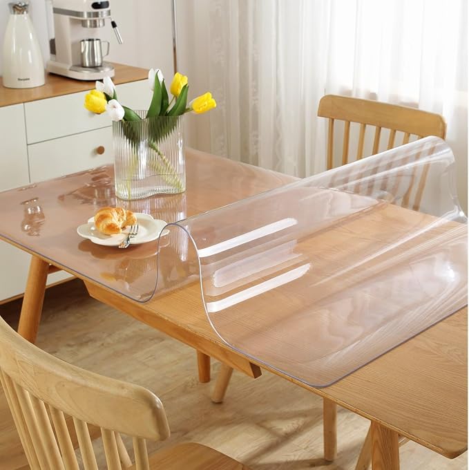 OstepDecor Clear Table Cover Protector 40 x 92 Inch, 1.5mm Thick Plastic Table - Image 2