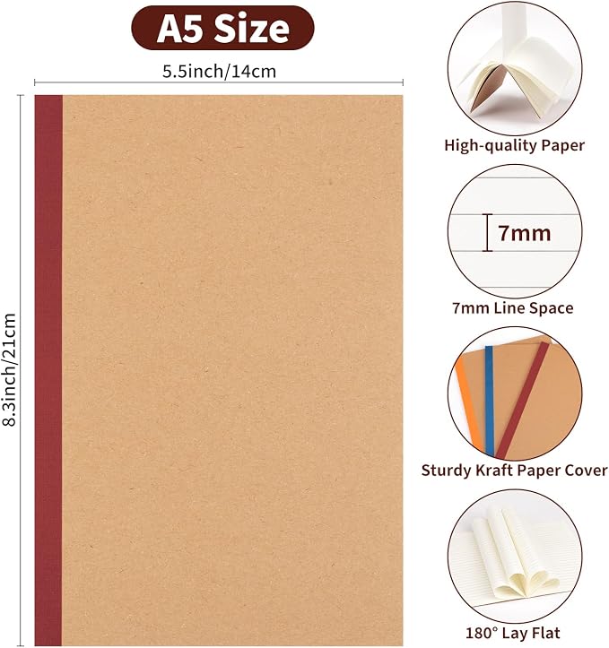 ALKALO 30 Pack Lined Notebook Journals Bulk, A5 College Ruled Composition - Image 2