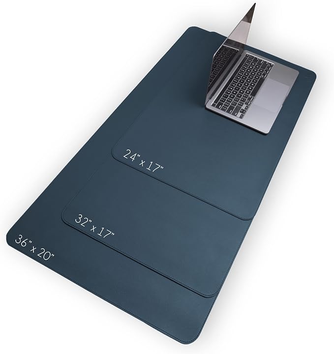 Vine Creations PU Leather Desk Pad, Dark Blue - Image 3