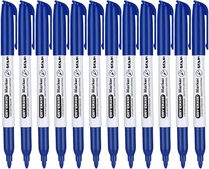 SFAIH Blue Dry Erase Markers Fine Tip by SFAIH