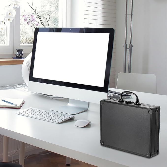 Clipboard Storage Box with Key Lock and Handle, 12x9 Inch Aluminum Clipboard - Image 9