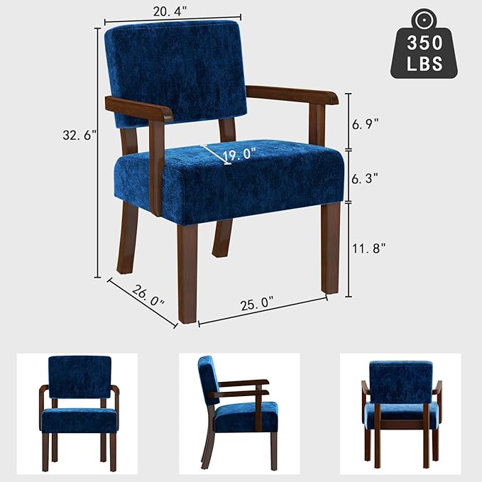 Accent Chair, Living Room Chairs Oversize with Soft Seat and Armrests for Dinning, Bedroom, Reading, Waiting Room-DeskLoop Office