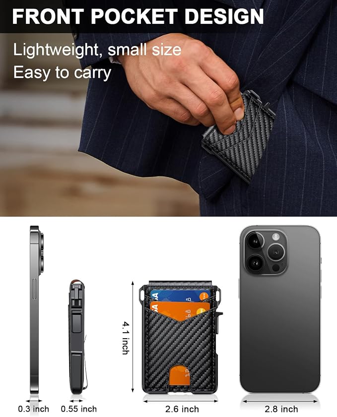 ZALVEX Wallet for Men, Mens Minimalist Wallet 9-13 Cards, Slim Compact Wallet - Image 6
