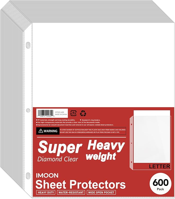 Super Heavyweight 3-Hole Letter Size Sheet Protectors by Unknown