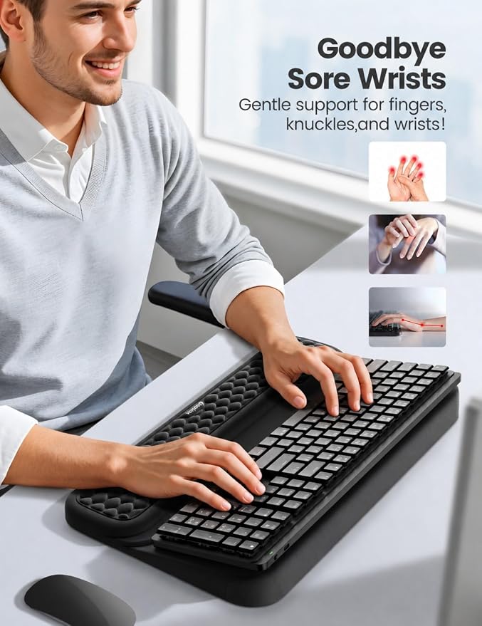 Vaydeer Wrist Rest with Keyboard Stand, Computer Wrist Support Pad, Ergonomic - Image 2