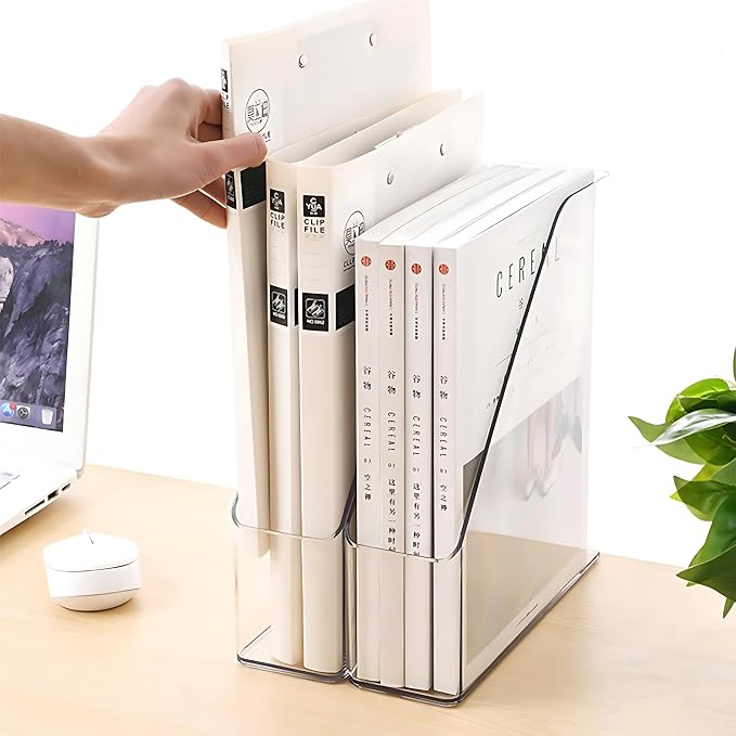 2-Pack Clear Acrylic Vertical Magazine File Holders – Desktop Organizer - Image 6