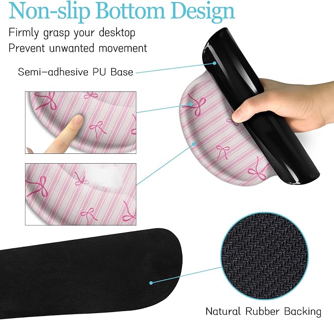 LIMKRIAN Pink Striped Mouse Pad - Image 7