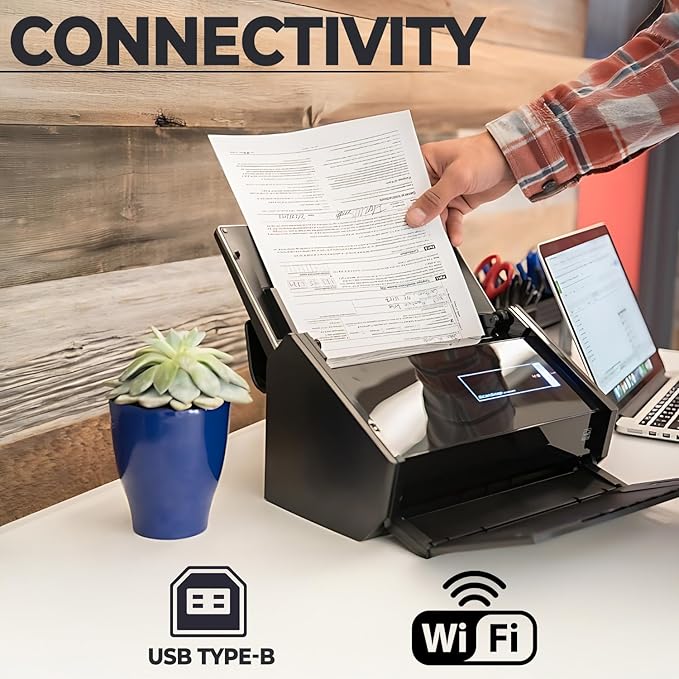Fujitsu ScanSnap iX500 Scanner Bundle - High-Speed Document ScanSnap iX500 for Home/Office Use - Wireless Connectivity - Mac/PC Compatible - Automatic Document Feeder - Compact Design (Renewed)-DeskLoop Office