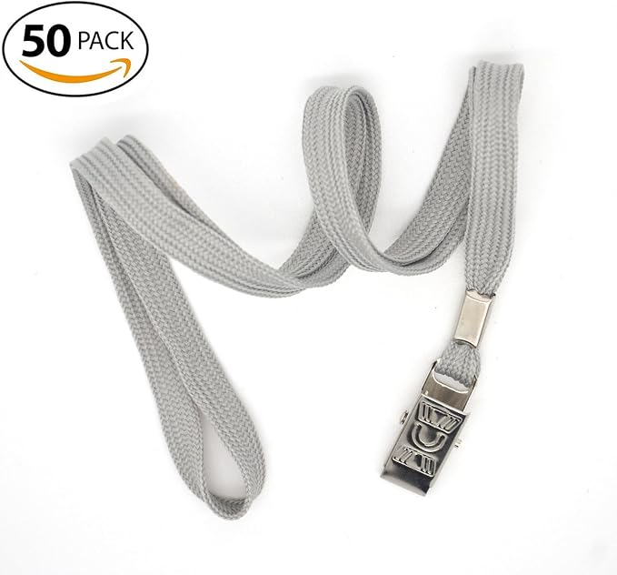 Bird Fiy 50 Pcs Cotton Lanyards Bulldog Clip 32-inch Flat Braid Neck Lanyard - Image 3