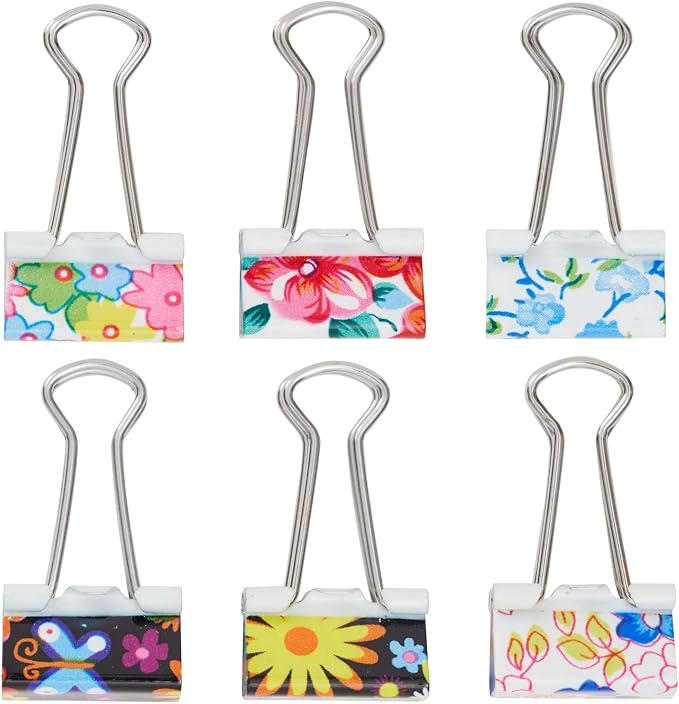 Juvale 40-Pack Small Floral Binder Clips - Image 8