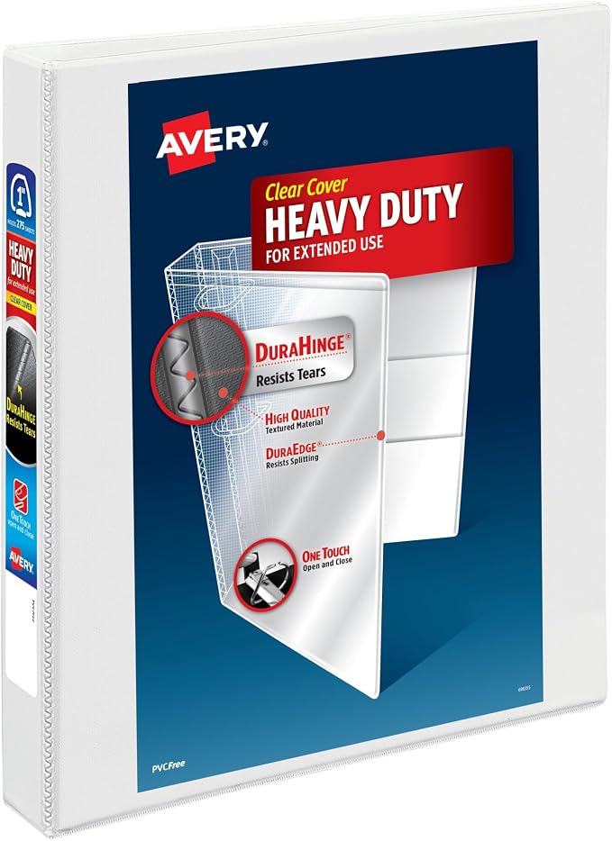Avery Heavy-Duty View 3 Ring Binder, 275-Sheet Capacity, 1.4 Inch Wide Spine by Avery
