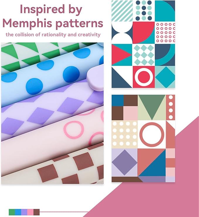 Gel Pens, 5Pcs 0.5mm Fine Point Pens With Smooth Wirting,Quick Dry Aesthetic Pens For Journaling, Ballpoint for Office School Supplies,Gifts for Women Men Student(Geometric Multicolor)-DeskLoop Office