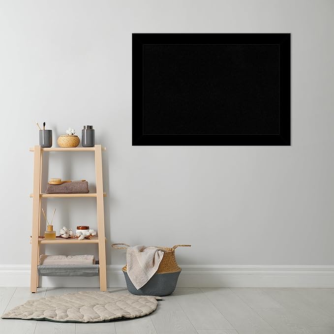 Amanti Art Black Cork Board for Wall, 29x41 Vision Board with Black Wood Frame, Large Corkboard Office Decor for Home Organization, Casual Corkboard Pinboard to Display Items for Home Organization in-DeskLoop Office