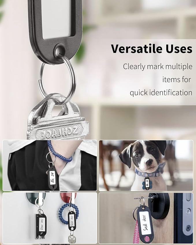 Uniclife 10 Pieces Key Tags 2 Inch Soft Plastic Key Chain Tags - Image 3