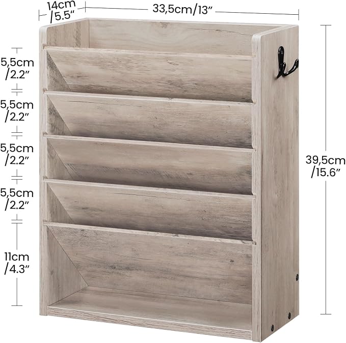 CHOEZON Wall File Organizer, 6-Tier Vertical Mount Hanging Holder - Image 3
