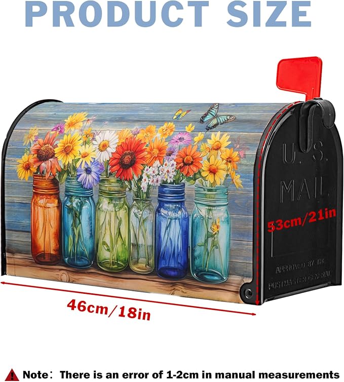 Spring Summer Mailbox Cover Magnetic Standard Size Welcome Spring Floral - Image 4