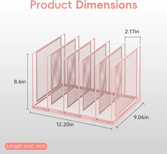 File Organizer for Desk, 5-Section Vertical File Sorter, Paper Holder Organizer - Image 2