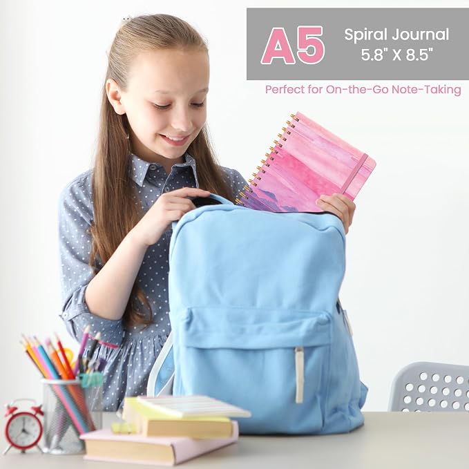 CICPAP Lined Spiral Journal Notebook, A5 College Ruled Notebook - Image 6