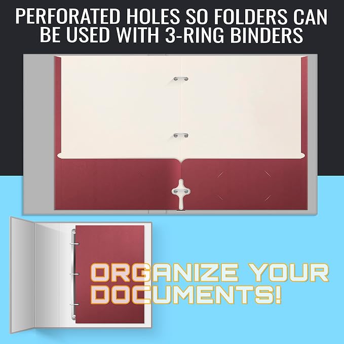 Better Office Products Two Pocket Portfolio Folders, Letter Size Paper Folders - Image 5