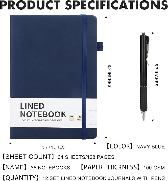 Aodaer 12 Set Lined Notebook Journals - Image 2