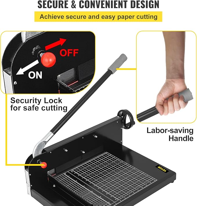 VEVOR Guillotine Paper Cutter 12", Heavy Duty Paper Cutter A4 400 Sheets - Image 4