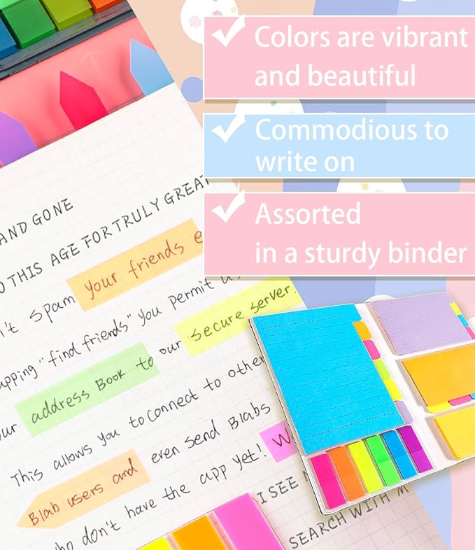 Sticky Notes Set Tabs, 410 Pack, Divider Sticky Notes Office Supplies, Planner - Image 4