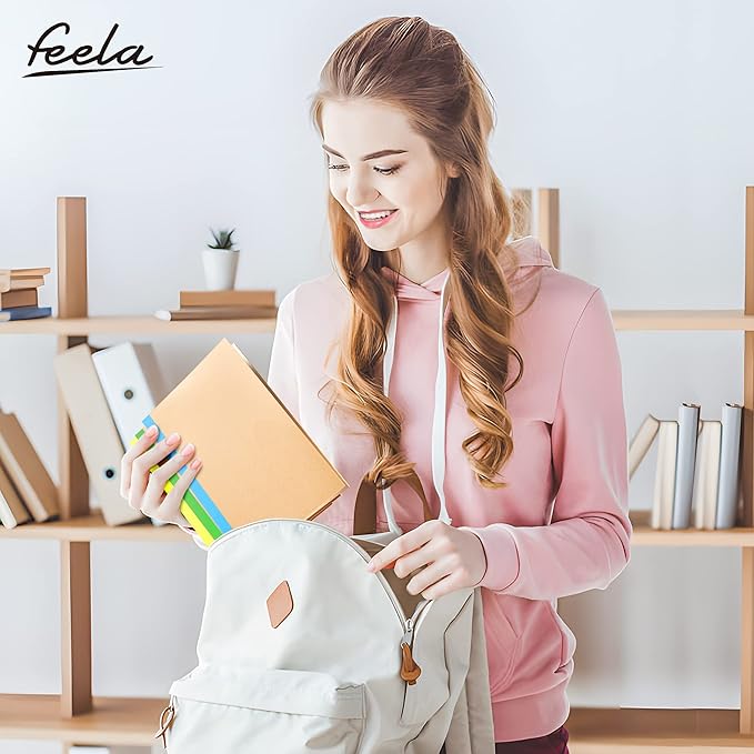 feela 96 Pack Composition Notebooks Bulk, Kraft Cover Lined Blank College Ruled Composition Travel Journals with Rainbow Spines For Women Students Business, 60 Pages, 8.3”x 5.5”, A5, 8 Colors-DeskLoop Office