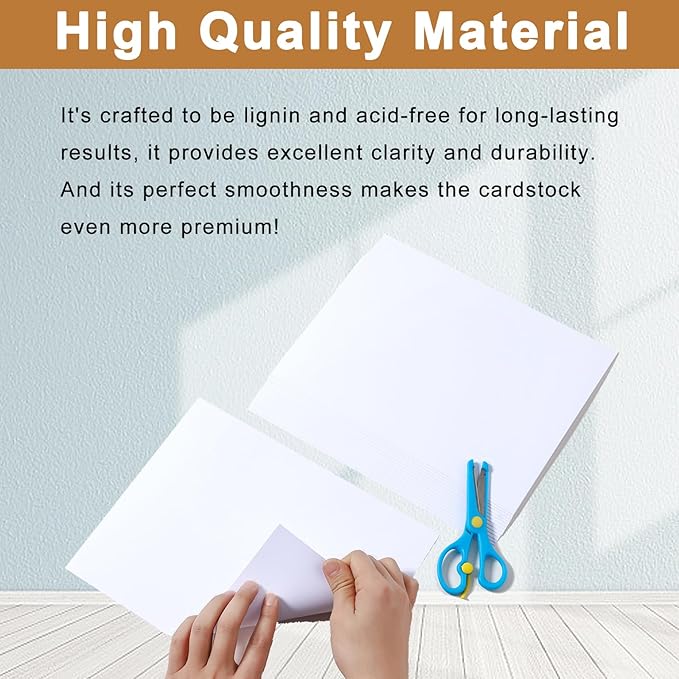 Silunkia 100 Sheets White Cardstock 8.5 x 11 Printer Paper, 200gsm/75lb - Image 4