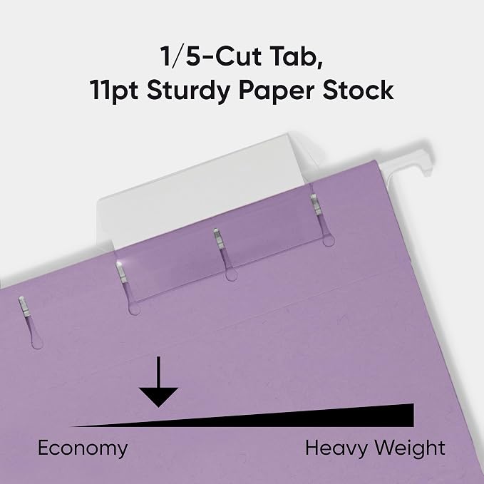 Smead Standard Hanging File Folders, 1/5-Cut Adjustable Tabs, Letter Size - Image 4
