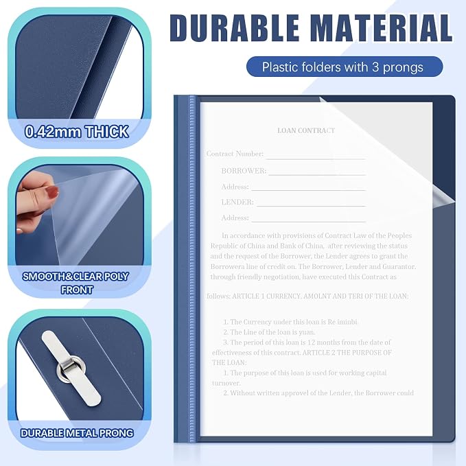 Teling 24 Pcs Clear Front Report Covers - Image 3