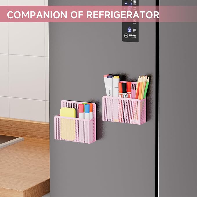 Marbrasse Magnetic Dry Erase Marker Holder, Mesh Pen Holder - Image 6
