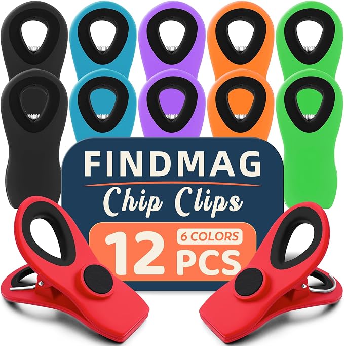 FINDMAG Chip Clips Bag Clips, 12 Pack Bag Clip by FINDMAG