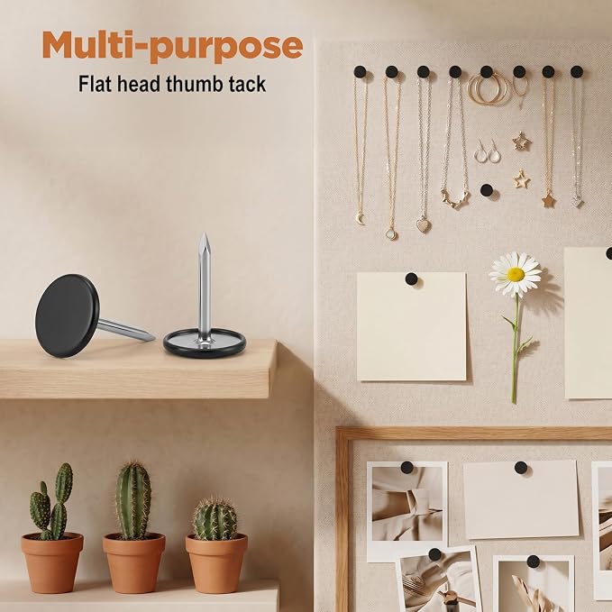 Black Flat Thumb Tacks - Image 3