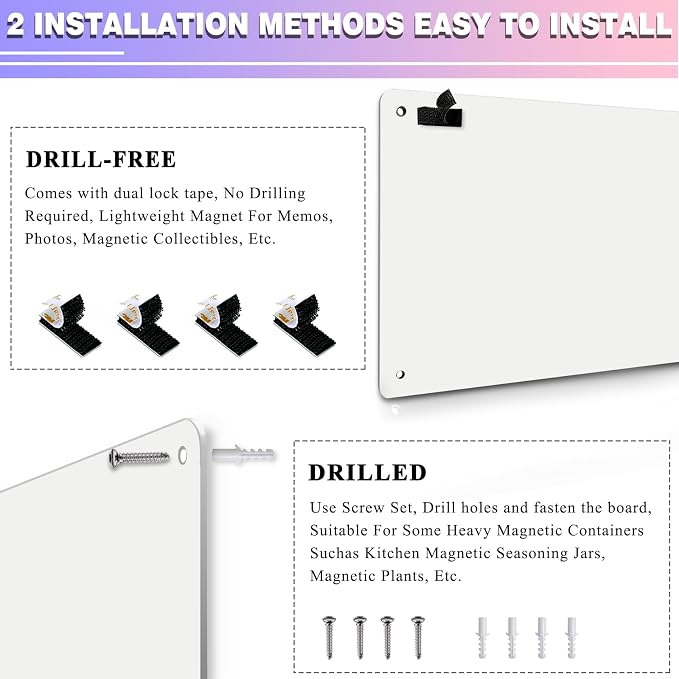 White 2Pack Magnetic Board, 17.5" x 11.4" Magnet Bulletin Board to Display - Image 3