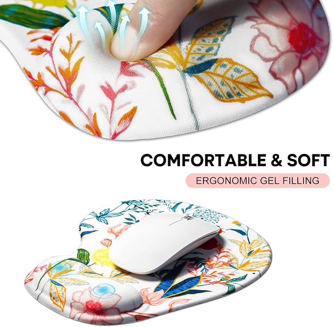 JIKIOU Mouse Pad, 2 Pack Ergonomic Mouse Pads - Image 4