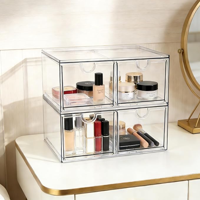 Prsildan Acrylic Storage Drawers Clear Makeup Organizer - Image 2