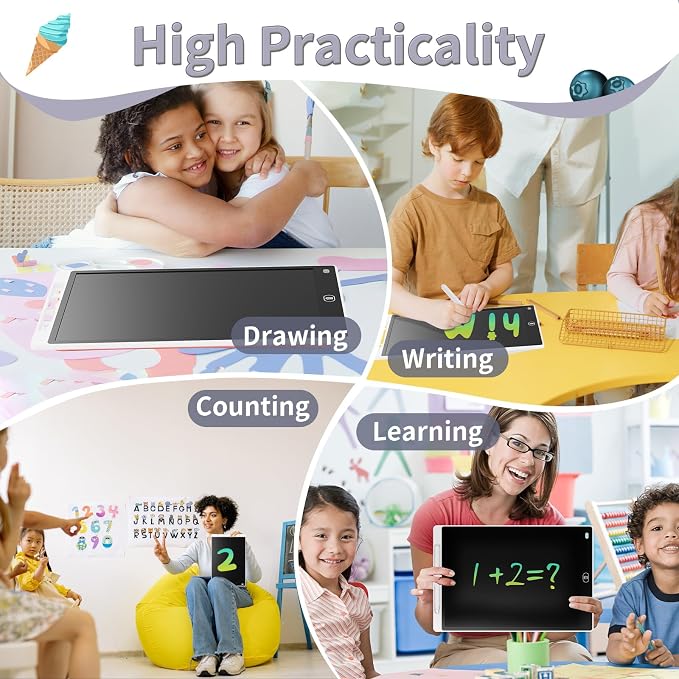 Genialba LCD Writing Board 10 Inches, Colourful Electronic Tablet, Portable - Image 5