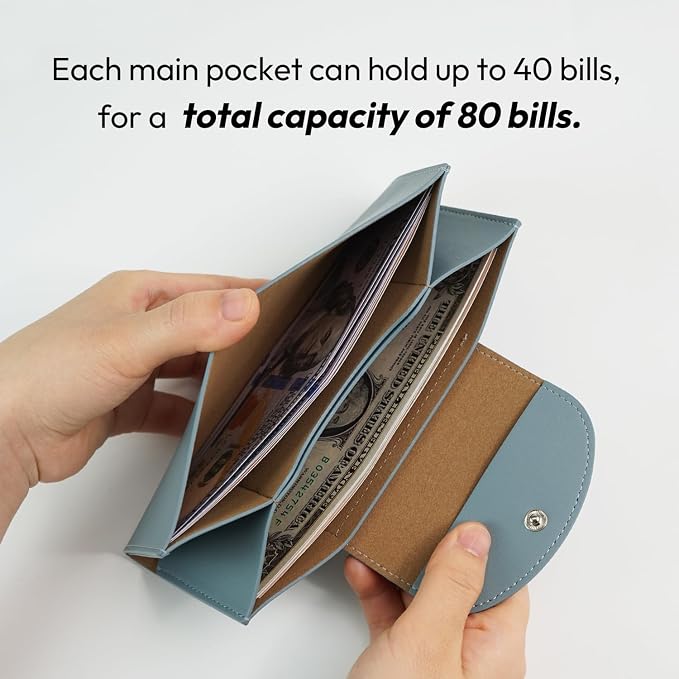 carrotez All-in-One Long Bifold 2-Tier PU Leather Wallet - Image 3