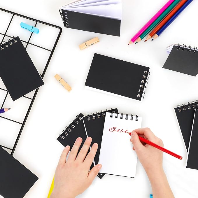 Hooqict 10 Pack Pocket Notebook 3x5 Small Spiral Notepads Black Mini Notebooks - Image 9